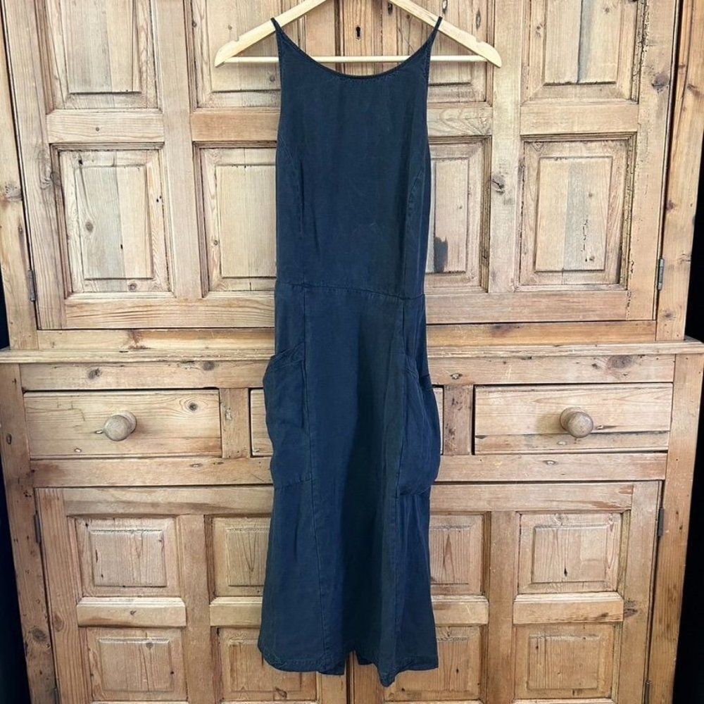 Avec Les Filles Sz 2 Black Tank Dress Sun Kissed Adjustable Straps Large Pockets